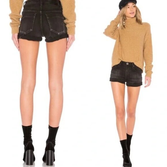 One Teaspoon Harlets High Rise Denim Short Size 27 - Picture 2 of 6